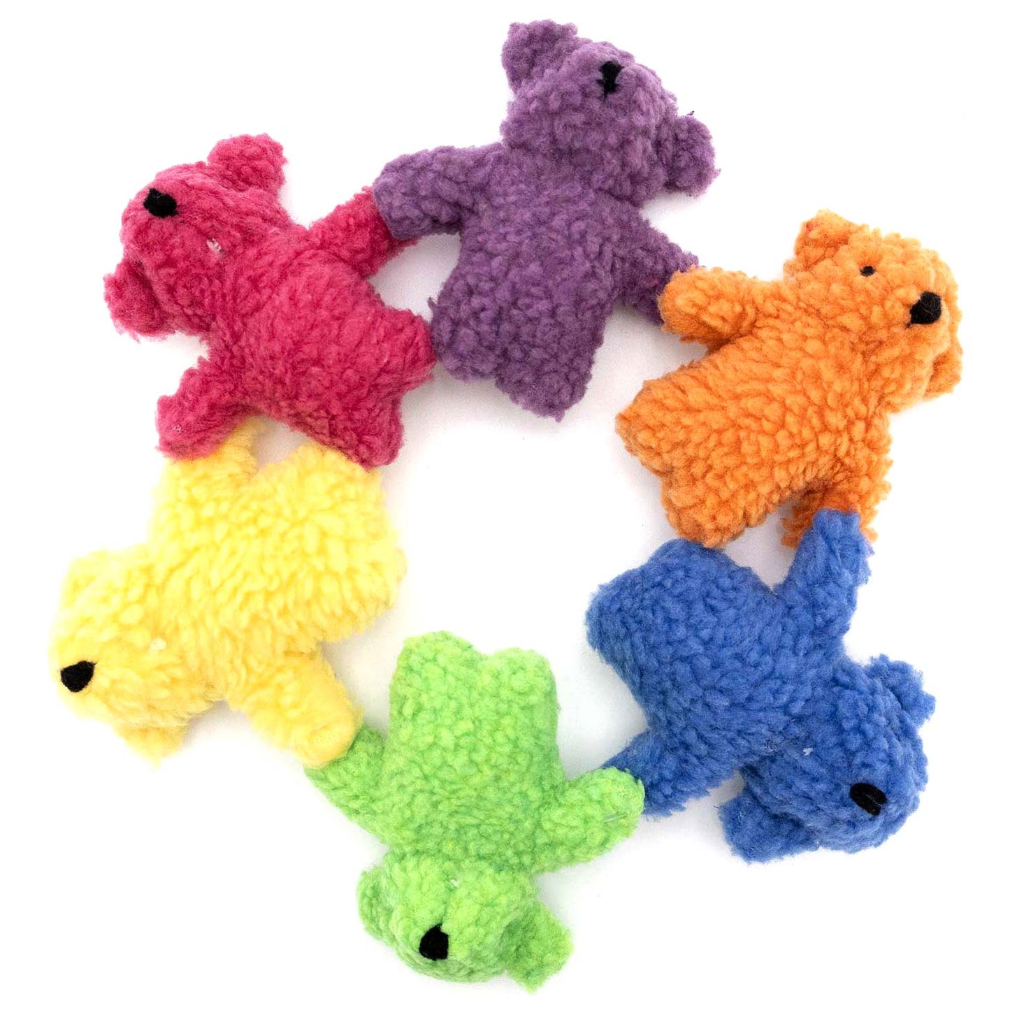 Jeffers Fleecy Bear Plush Squeaker Dog Toy | Soft Fleece | Built-In Squeaker | 5" or 8" | Single or 6-Pack