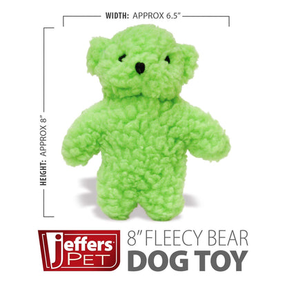 Jeffers Fleecy Bear Plush Squeaker Dog Toy | Soft Fleece | Built-In Squeaker | 5" or 8" | Single or 6-Pack