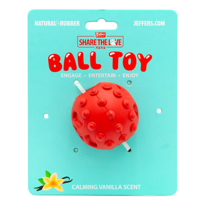 Jeffers Hollow Red Knobby Ball Dog Chew Toy | Treat Dispenser | Natural Rubber | Medium | 1 or 2 Pack