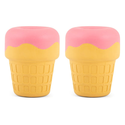 Jeffers Ice Cream Cone Dog Chew Toy | Stuffable Treat Dispenser | Natural Rubber | S, M or L | 1 or 2 Pack