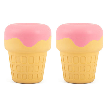 Jeffers Ice Cream Cone Dog Chew Toy | Stuffable Treat Dispenser | Natural Rubber | S, M or L | 1 or 2 Pack
