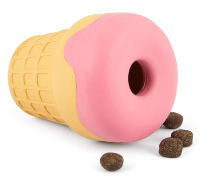 Jeffers Ice Cream Cone Dog Chew Toy | Stuffable Treat Dispenser | Natural Rubber | S, M or L | 1 or 2 Pack