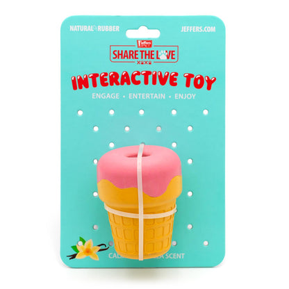 Jeffers Ice Cream Cone Dog Chew Toy | Stuffable Treat Dispenser | Natural Rubber | S, M or L | 1 or 2 Pack