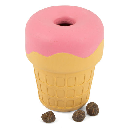 Jeffers Ice Cream Cone Dog Chew Toy | Stuffable Treat Dispenser | Natural Rubber | S, M or L | 1 or 2 Pack