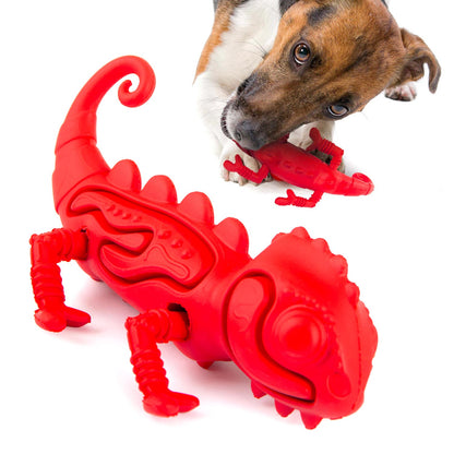 Jeffers Red Chameleon Natural Rubber Dental Chew Toy | Medium Chewers | Eco-Friendly | Jeffers - Niksstuff