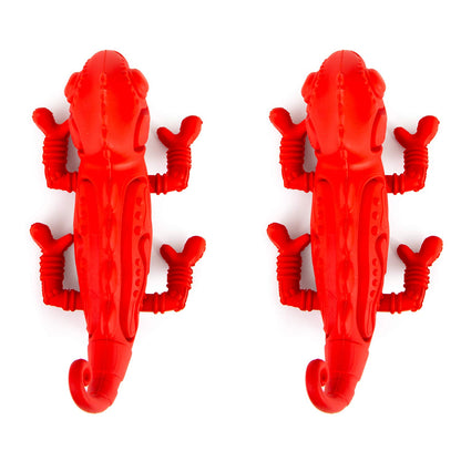 Jeffers Red Chameleon Natural Rubber Dental Chew Toy | Medium Chewers | Eco-Friendly | Jeffers - Niksstuff