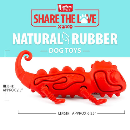 Jeffers Red Chameleon Natural Rubber Dental Chew Toy | Medium Chewers | Eco-Friendly | Jeffers - Niksstuff