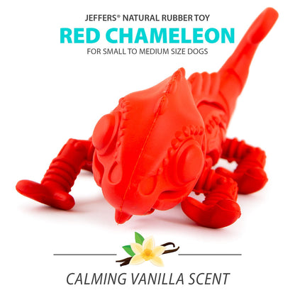 Jeffers Red Chameleon Natural Rubber Dental Chew Toy | Medium Chewers | Eco-Friendly | Jeffers - Niksstuff