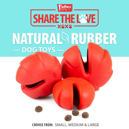 Jeffers Red Millipede Dog Chew Toy | Treat Dispenser | Natural Rubber | Small, Medium or Large | 1 or 2 Pack
