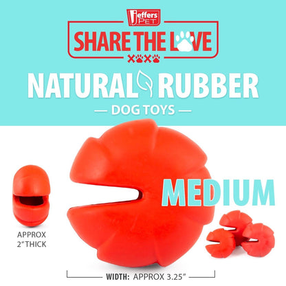 Jeffers Red Millipede Dog Chew Toy | Treat Dispenser | Natural Rubber | Small, Medium or Large | 1 or 2 Pack