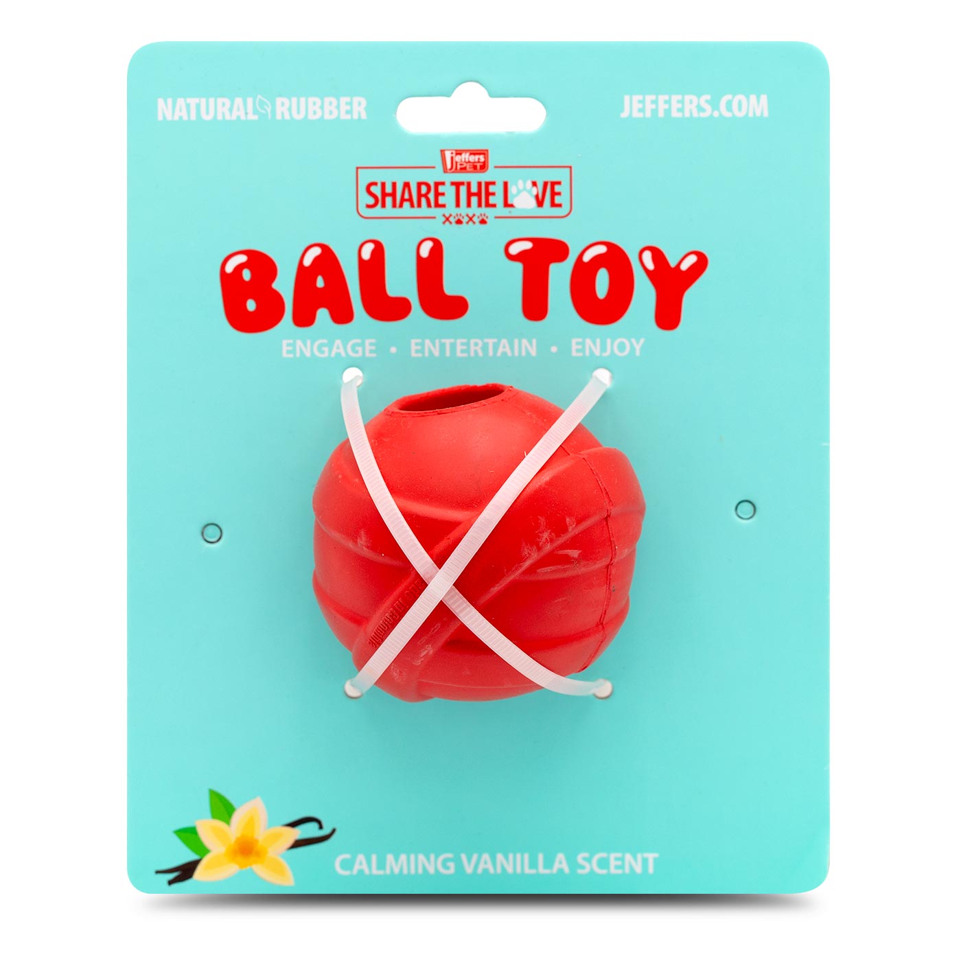 Jeffers Red Orbits Ball Dog Chew Toy | Treat Dispenser | Natural Rubber | Medium | 1 or 2 Pack