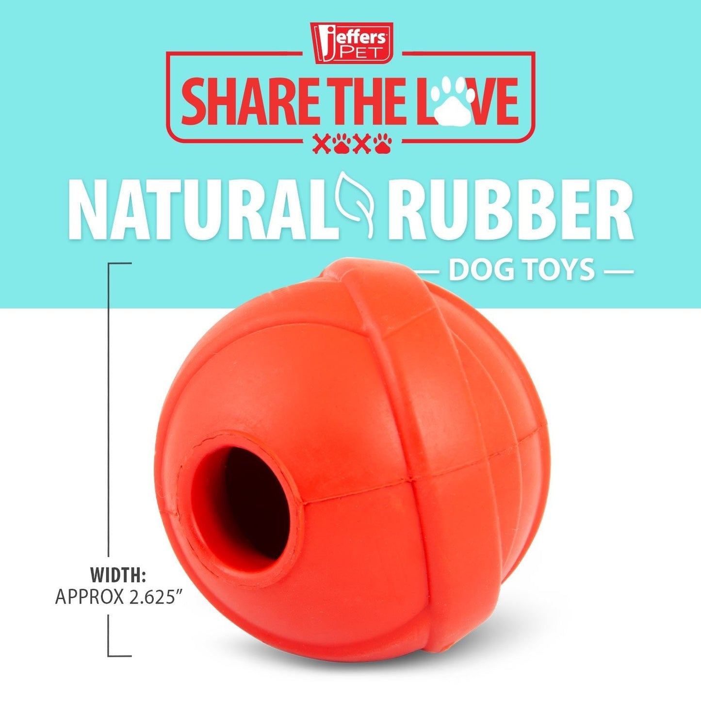 Jeffers Red Orbits Ball Dog Chew Toy | Treat Dispenser | Natural Rubber | Medium | 1 or 2 Pack