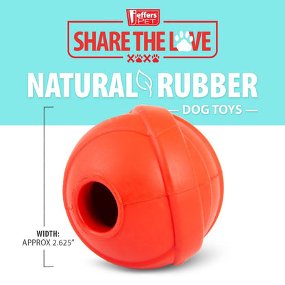 Jeffers Red Orbits Ball Dog Chew Toy | Treat Dispenser | Natural Rubber | Medium | 1 or 2 Pack