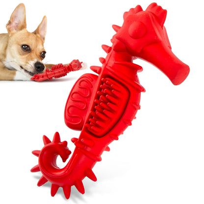Jeffers Red Seahorse Natural Rubber Dental Chew Toy | Small | Vanilla Scent | Eco-Friendly | Jeffers - Niksstuff