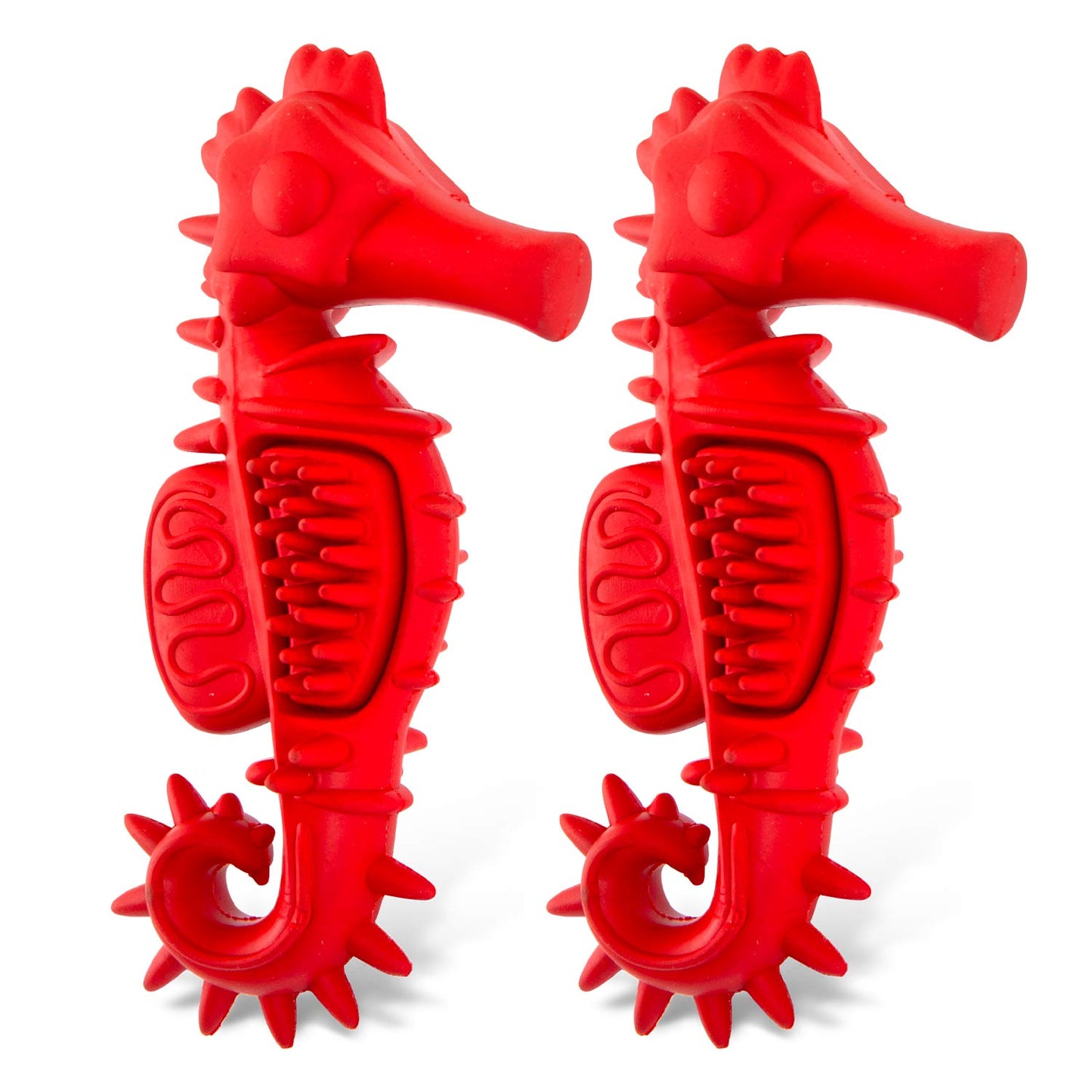 Jeffers Red Seahorse Natural Rubber Dental Chew Toy | Small | Vanilla Scent | Eco-Friendly | Jeffers - Niksstuff