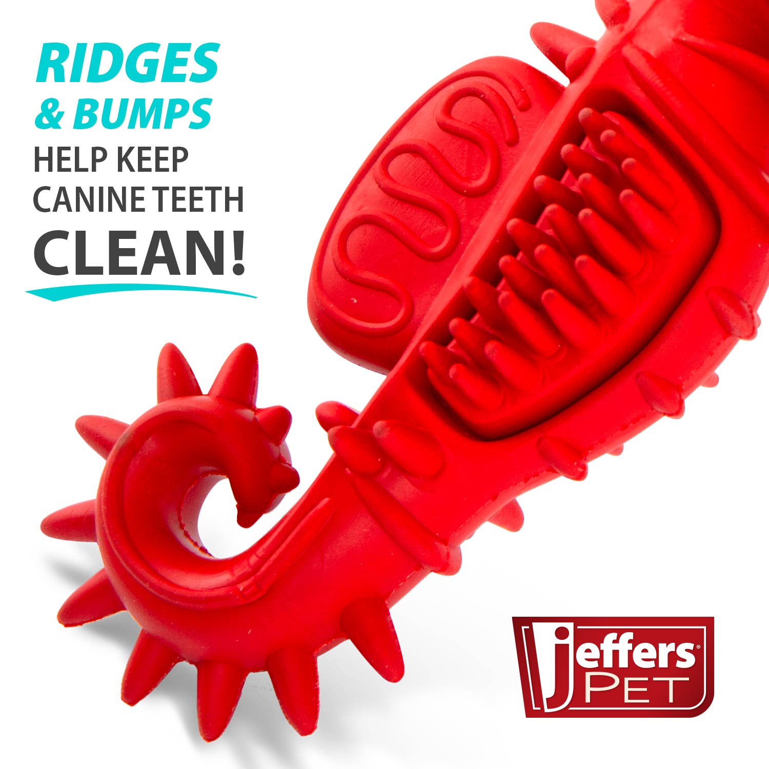Jeffers Red Seahorse Natural Rubber Dental Chew Toy | Small | Vanilla Scent | Eco-Friendly | Jeffers - Niksstuff