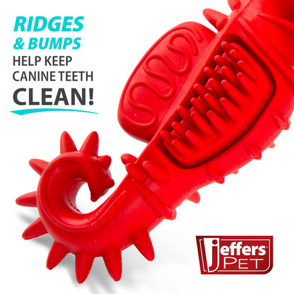 Jeffers Red Seahorse Natural Rubber Dental Chew Toy | Small | Vanilla Scent | Eco-Friendly | Jeffers - Niksstuff