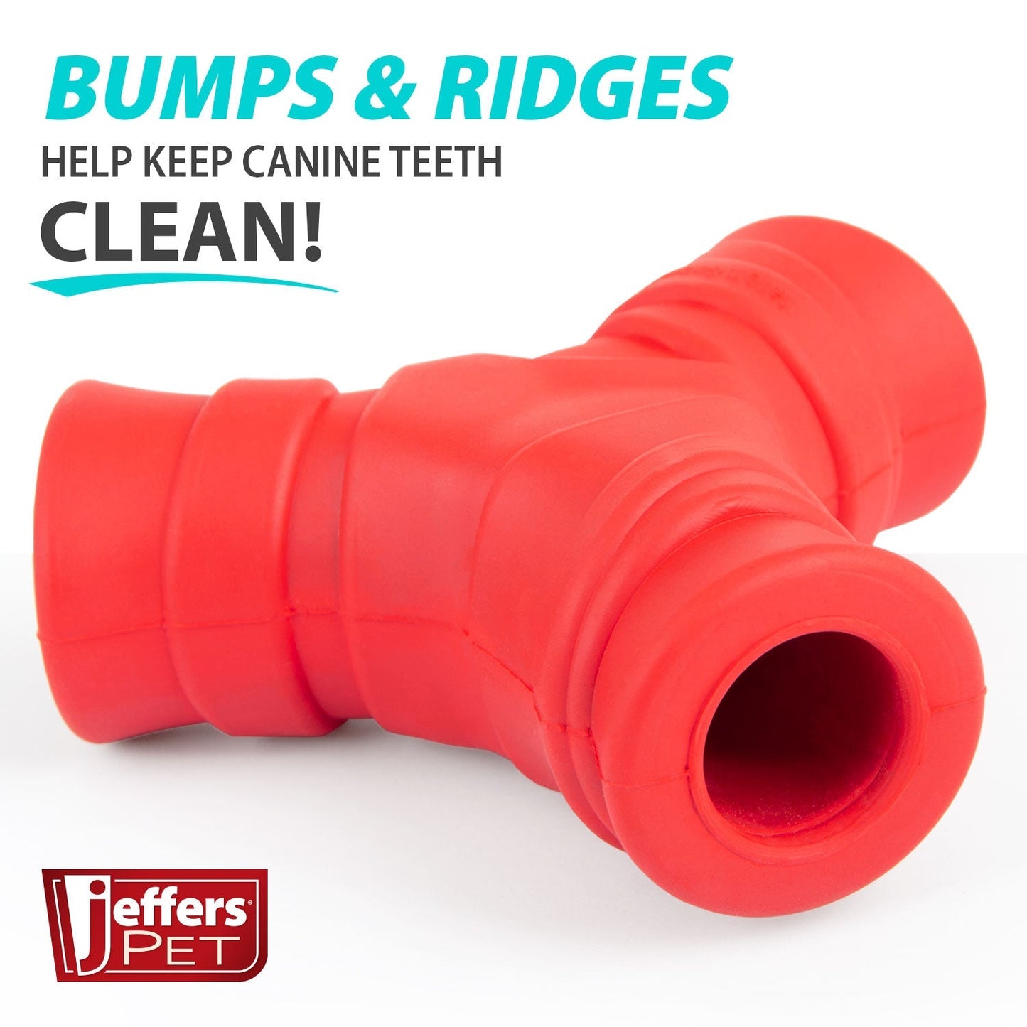 Jeffers Red “Y” Dog Chew Toy | Treat Dispenser | Natural Rubber | Medium | 1 or 2 Pack