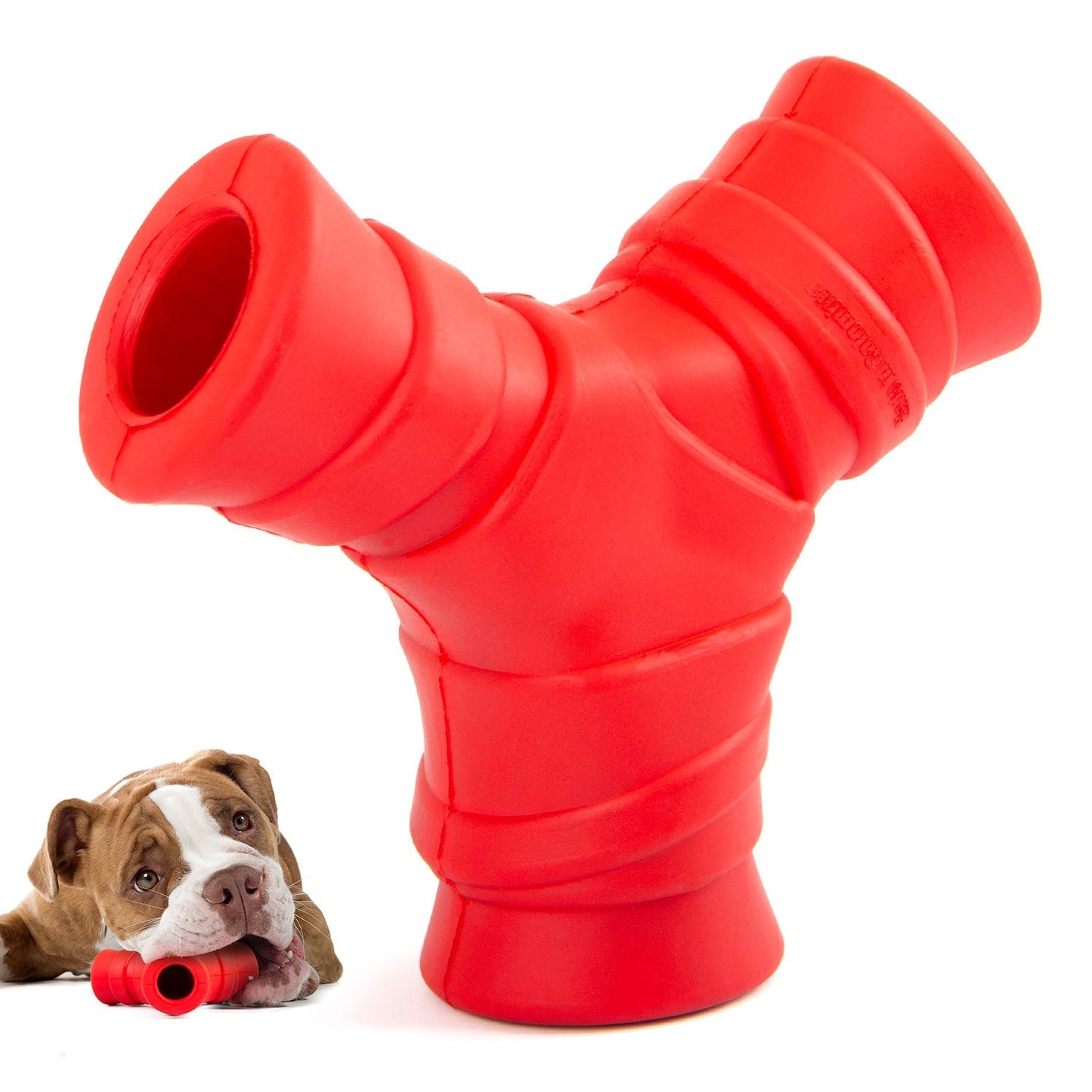Jeffers Red “Y” Dog Chew Toy | Treat Dispenser | Natural Rubber | Medium | 1 or 2 Pack