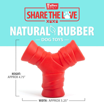 Jeffers Red “Y” Dog Chew Toy | Treat Dispenser | Natural Rubber | Medium | 1 or 2 Pack