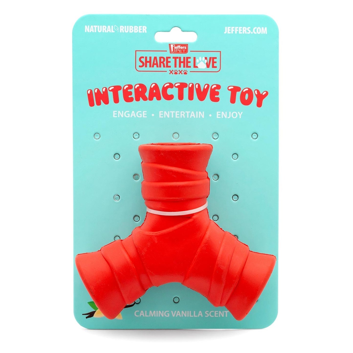 Jeffers Red “Y” Dog Chew Toy | Treat Dispenser | Natural Rubber | Medium | 1 or 2 Pack