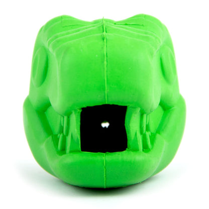 Jeffers T-Rex Dog Chew Toy | Treat Dispenser | Natural Rubber | Green | Small, Medium or Large | 1 or 2 Pack