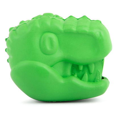 Jeffers T-Rex Dog Chew Toy | Treat Dispenser | Natural Rubber | Green | Small, Medium or Large | 1 or 2 Pack