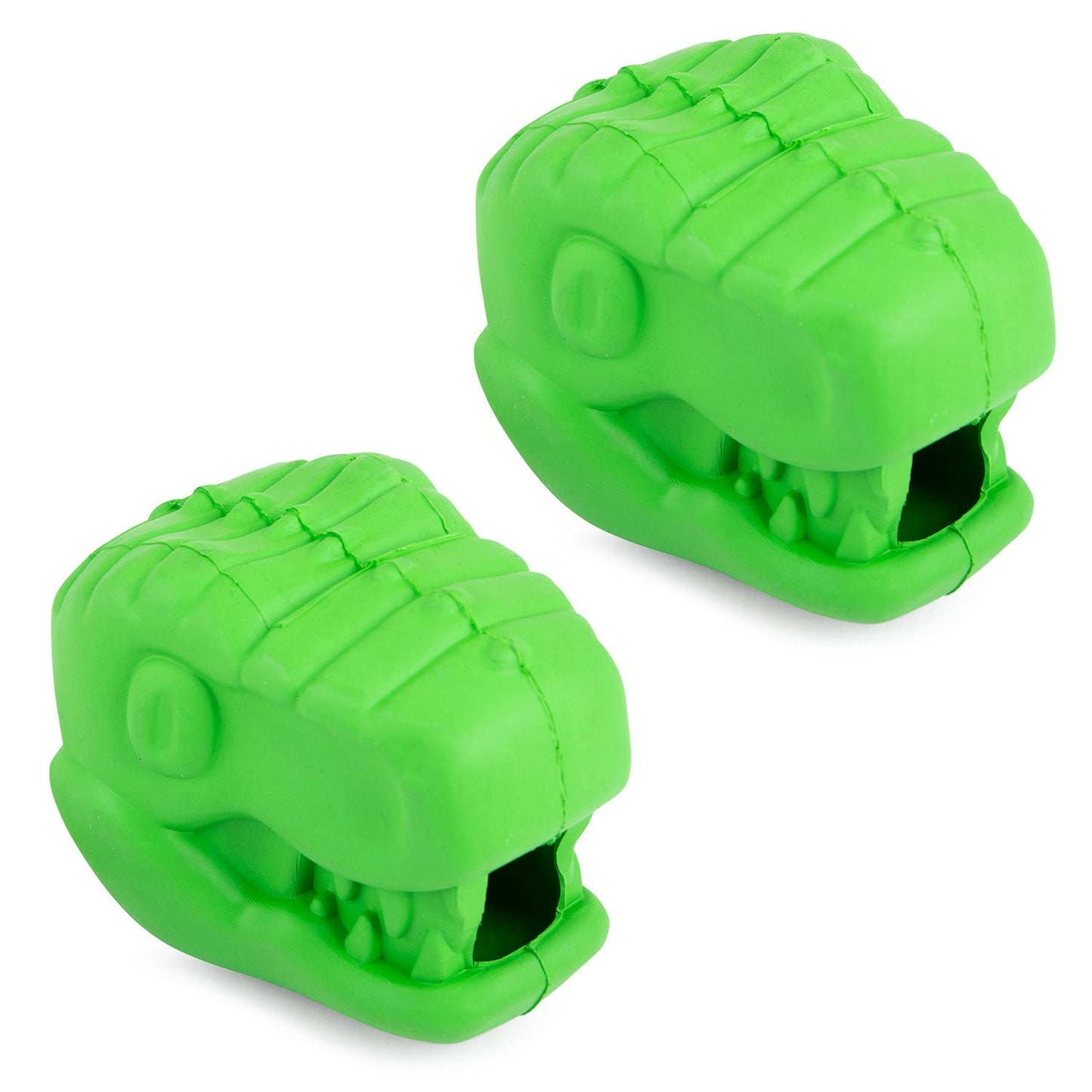 Jeffers T-Rex Dog Chew Toy | Treat Dispenser | Natural Rubber | Green | Small, Medium or Large | 1 or 2 Pack