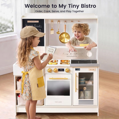 Tiny Land BistroSwitch 2-in-1 Play Kitchen & Bistro with 23 Accessories