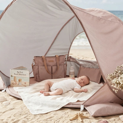 Tiny Land® 3-in-1 Baby Beach Tent with Built-In Splash Pool – UPF50+ Shade, Wind Protection & Water Play | Toddlers