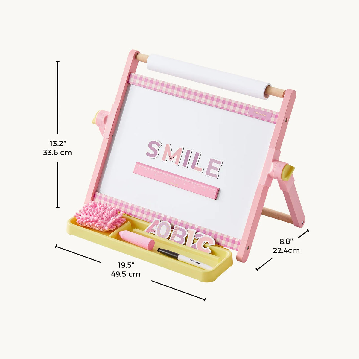 Tiny Land® Double-Sided Magnetic Tabletop Easel | Pink, Oatmeal or Green