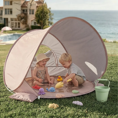 Tiny Land® 3-in-1 Baby Beach Tent with Built-In Splash Pool – UPF50+ Shade, Wind Protection & Water Play | Toddlers