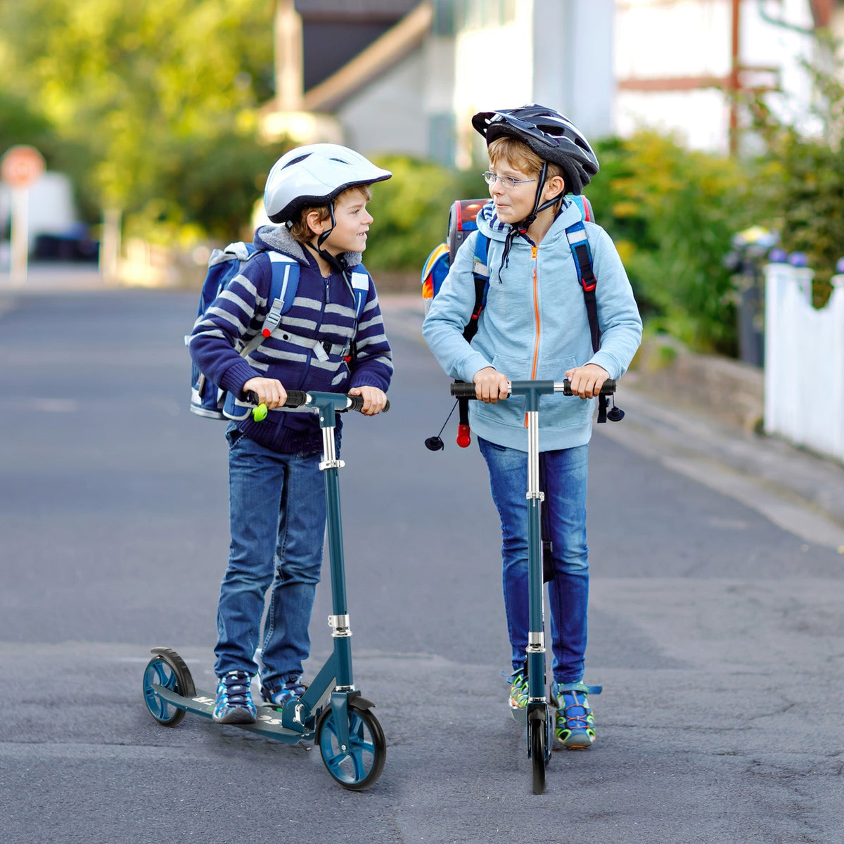 Folding Aluminum Scooter - Blue Adjustable