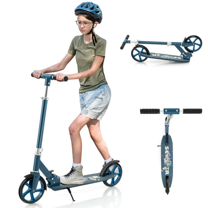 Folding Aluminum Scooter - Blue Adjustable