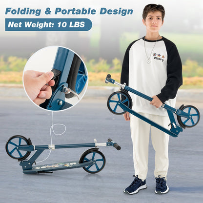Folding Aluminum Scooter - Blue Adjustable