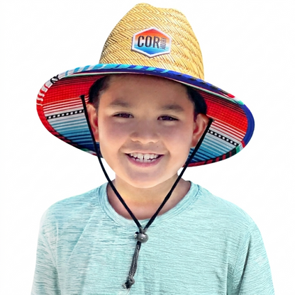 Kids Sarape Straw Beach Hat | UPF 50+ Sun Protection | Boys & Girls - Niksstuff