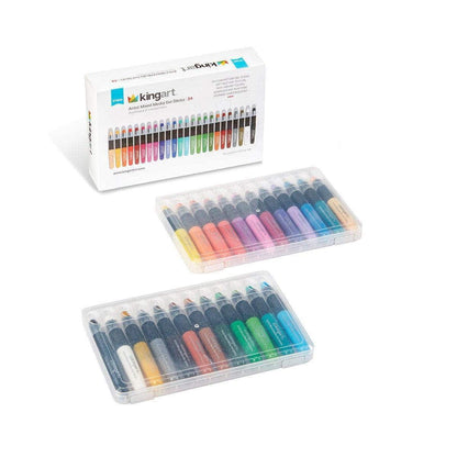 Kingart Mixed Media Gel Stick Watercolor Crayons - 24 Colors