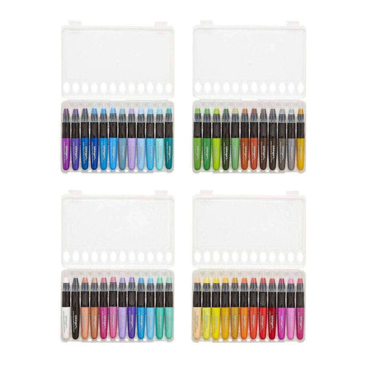 KINGART gel stick crayon set in clear cases, 48 assorted water-soluble colors