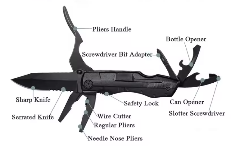 River Country Gear Multi-Tool Knife – Blade, Bottle Opener, Screwdriver, File & More