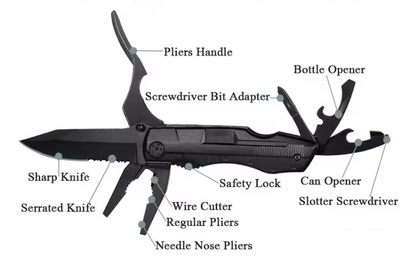 River Country Gear Multi-Tool Knife – Blade, Bottle Opener, Screwdriver, File & More