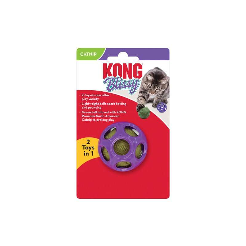 KONG Blissy purple catnip moon ball 2-in-1 cat toy