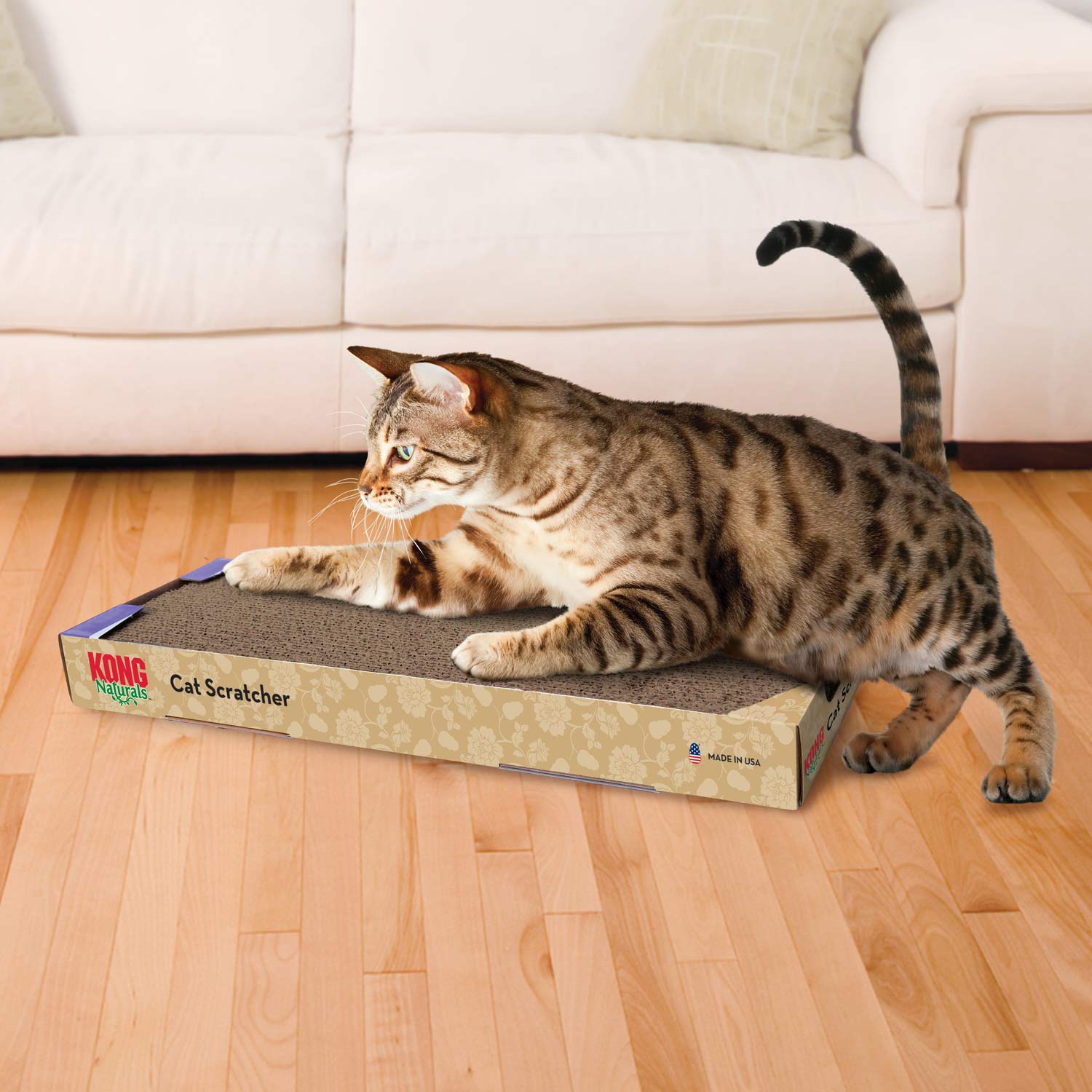 KONG Naturals Cat Scratcher | Reversible | Catnip Infused | Eco-Friendly | Regular & Double - Niksstuff