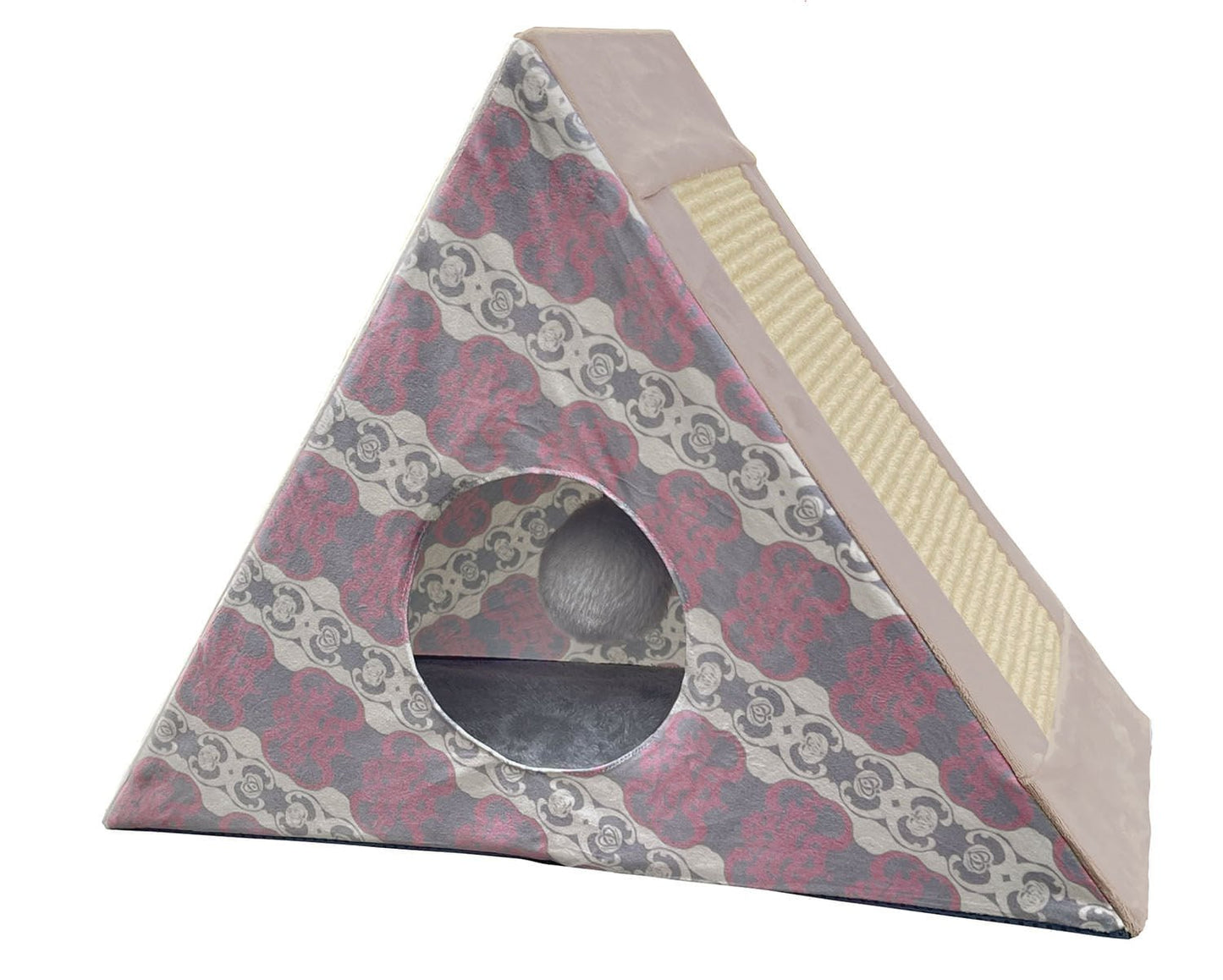 KONG Play Spaces Cat Zen Den – Foldable Hideaway with Scratcher, Bell Toy & Plush Bed