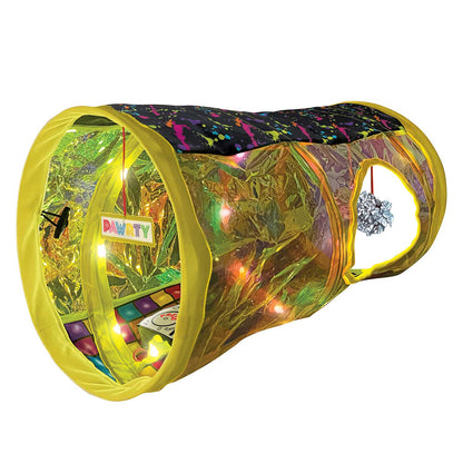 KONG Play Spaces Rave Cave Cat Tunnel Toy – Motion-Activated Lights & Music | Foldable