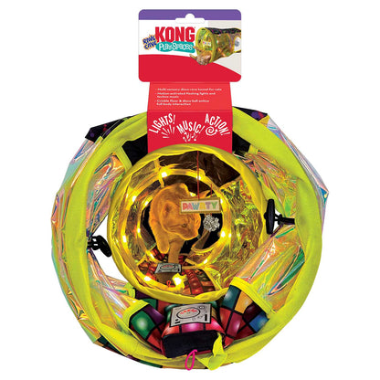 KONG Play Spaces Rave Cave Cat Tunnel Toy – Motion-Activated Lights & Music | Foldable