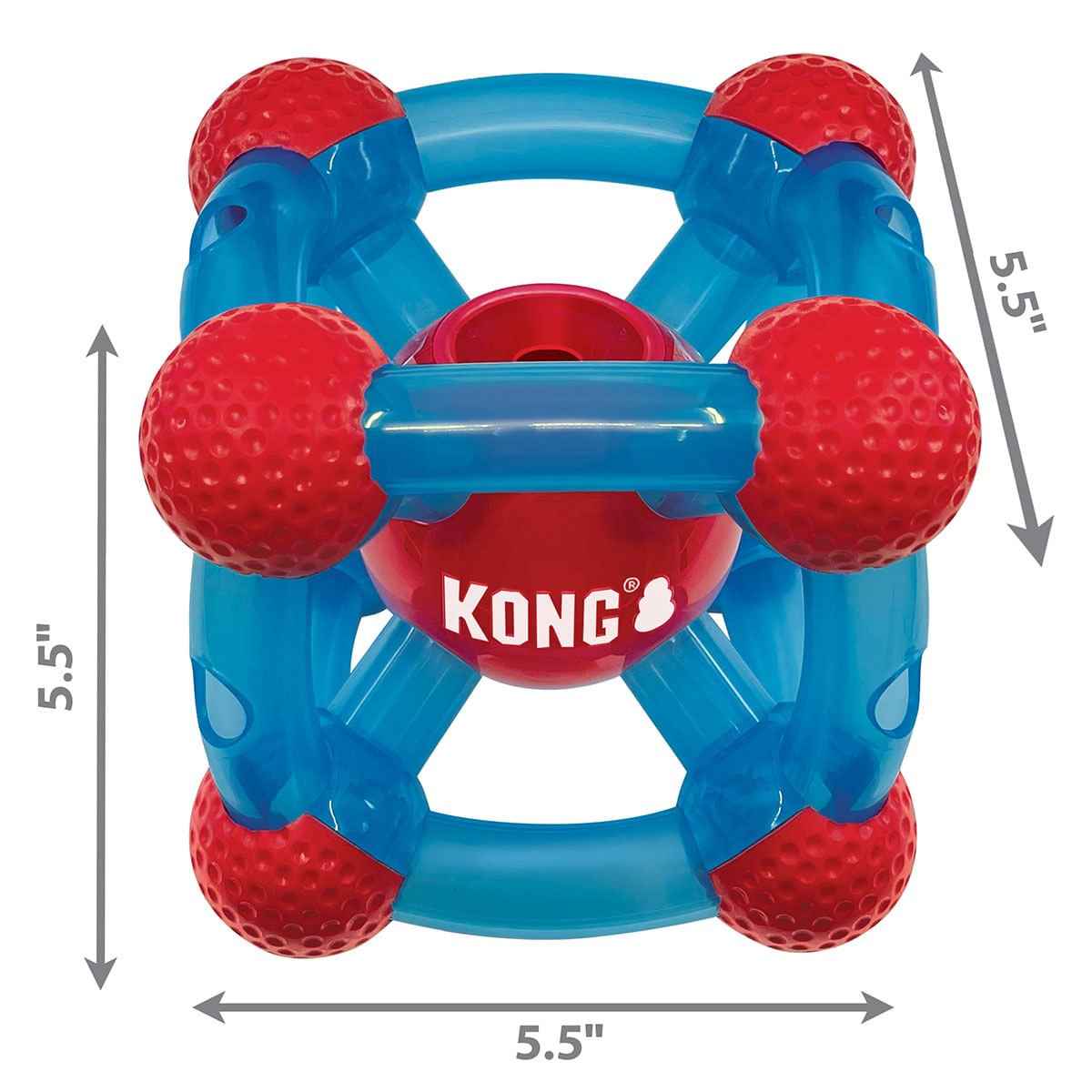 KONG Rewards Tinker Treat Dispensing Dog Toy | Medium/Large | 6-Opening | Red/Blue