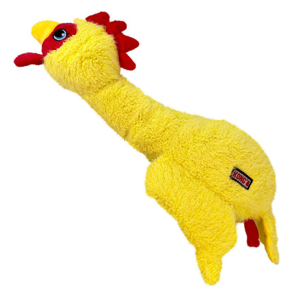 KONG Scruffs Plush Dog Toy – Medium/Large | Long-Neck Super-Squeaker | Turtle or Chicken