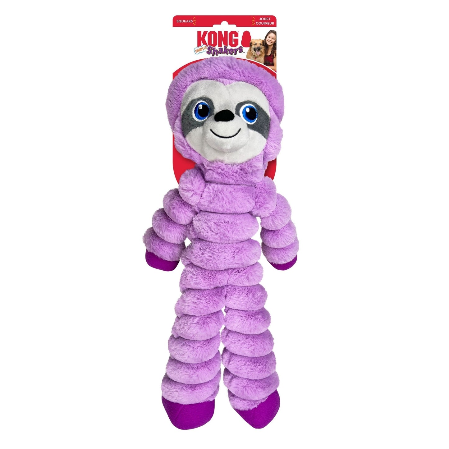 KONG Shakers Crumples Jumbo Dog Toy | Sloth & Bunny - Niksstuff