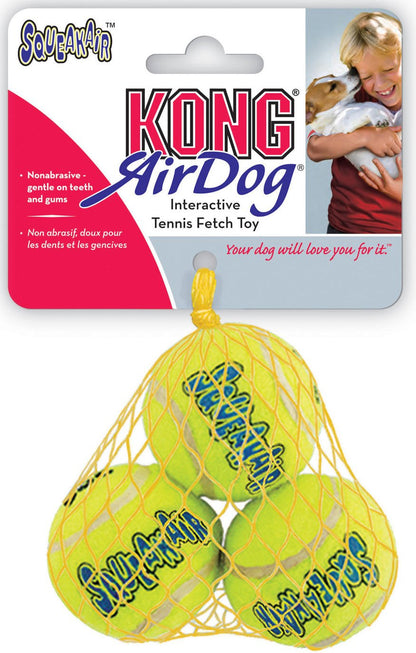 KONG SqueakAir Ball | Durable Squeaker Tennis Ball Dog Toy | Small, Medium, or Large | 2 or 3 Pack - Niksstuff