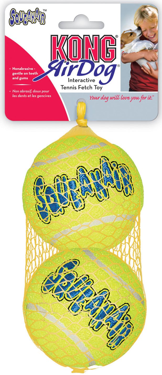 KONG SqueakAir Ball | Durable Squeaker Tennis Ball Dog Toy | Small, Medium, or Large | 2 or 3 Pack - Niksstuff